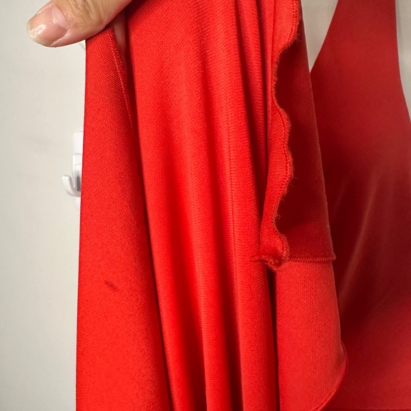 BCBG MaxAzria Fire Orange Red Halter Style Maxi Dress Small - Picture 4 of 16